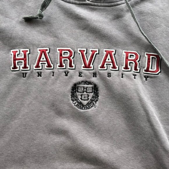 Harvard University Mens Hoodie Sweatshirt Large Gray Pullover Big Cotton Casual - Picture 8 of 13